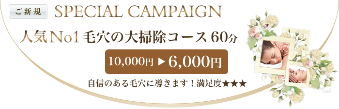 毛穴洗浄フェイシャルキャンペーン